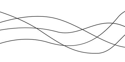 Minimalist Curve Wave Pattern in Line Art Style for Graphic Templates vector