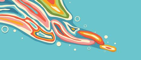 Summer background with colorful liquid abstract shapes. vector