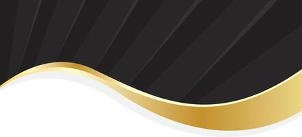Luxury black gold wave abstract background vector