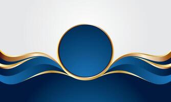 Luxury blue gold abstract background vector