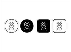 Set of outline location map icon. Address icon buttons. Editable stroke. vector