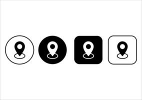 Outline map symbol. Address icon buttons. Place icon set vector