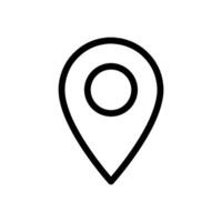 Outline location icon. Linear map symbol. Address icon. Editable stroke vector