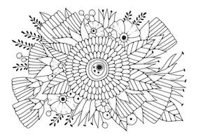Illustration for coloring. Background with abstract flowers. Coloring page. vector