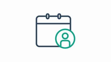 Appointment animated icon. animated icon related to time and date. suitable for user interface, provide visual feedback and more. animation with transparent background video