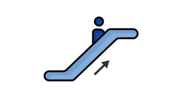 Escalator animated icon. animated icon related to public navigation. suitable for user interface, provide visual feedback and more. animation with transparent background video