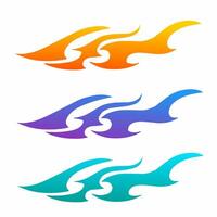 Set of design abstract fire vector