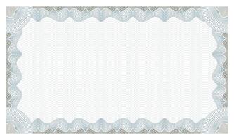 Diploma certificate. Guilloche frame for gift voucher certificate, coupon and cheque, banknote. Security paper with guilloche pattern. Blank diploma template with editable stroke vector