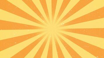 Sunburst old retro background with cartoon rays in 4K, seamless abstract looping background video