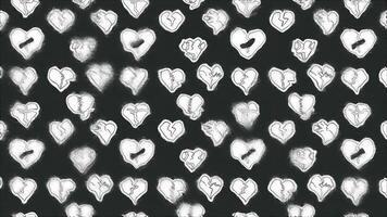 Stickers featuring a one line drawing of a broken heart symbol. Loop Background. Sketch effect video