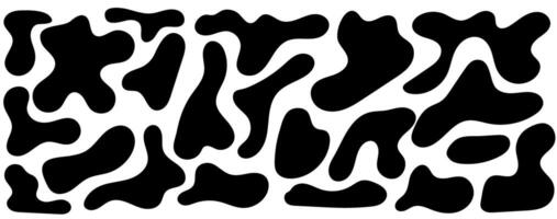 Irregular blob, set of abstract organic shapes. Abstract irregular random blobs. Simple liquid amorphous splodge. Trendy minimal designs for presentations, banners, posters and flyers. vector