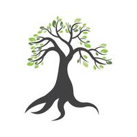 Tree icon logo flat design template vector