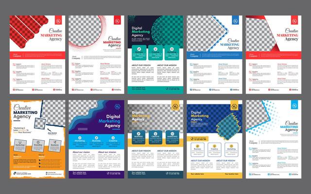 Business flyer design corporate flyer template geometric shape poster design brochure gradient abstract magazine background