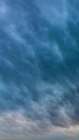 Mammatus or mammatocumulus clouds motion in time lapse . Meteorology background vertical . video