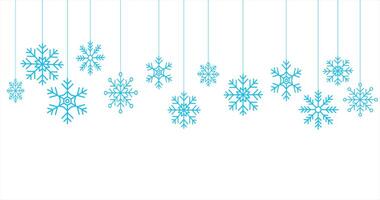 Winter background animation. Blue snowflakes animation. Abstract snowflake border. Winter holidays theme. Background with snowflakes video