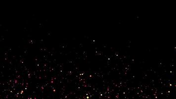 Loop orange pink bokeh particles flow to top right video