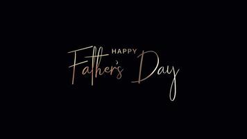 Loop animation of Happy Father Day gold text shine light video