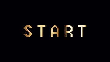 Animation loop of Start text golden shine light text effect video