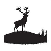 Tranquil Forest Silhouette Design With Animals vector