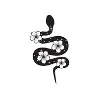 Elegant Snake and Bloom Illustration Design vector