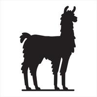 Llama Silhouette Illustration Design in Elegant Style vector