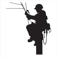 Lineman Silhouette Art Suitable for All Graphic Projects vector