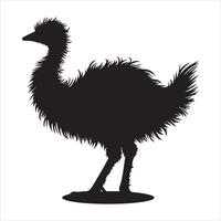 Black Emu Silhouette Illustration for Unique Projects vector