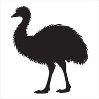 Artistic Emu Silhouette Design for Creative Use vector