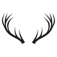 Minimalist Deer Antlers Silhouette Drawing vector