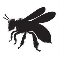 Elegant Bee Honey Silhouette Artwork vector