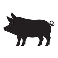 Swine Silhouette Design Pig Silhouette Illustration vector