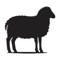 Artistic Sheep Silhouette Drawing in Bold Lines vector