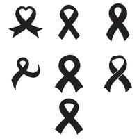 Minimalist Awareness Ribbon Design Collection Bundle vector