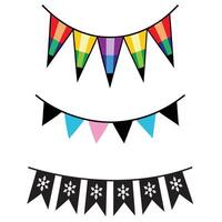 Bunting Banner Flags Illustration Design Bundle for Events vector