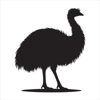 Striking Emu Silhouette Design in Bold Lines vector