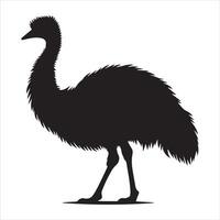 Elegant Emu Silhouette Artwork for Versatile Use vector
