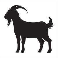 Beautiful Domestic Goat Silhouette Clipart Illustration vector