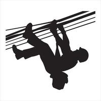 High-Voltage Lineman Silhouette Design for Custom Creations vector
