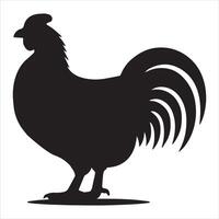Modern Guinea Fowl Bird Silhouette Illustration Graphics vector