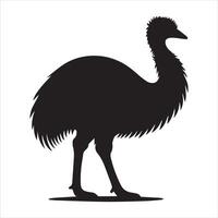 Clean and Stylish Emu Silhouette Graphic Artwork vector