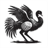 Minimalist Greater Rhea Bird Design vector