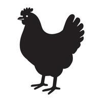 Standing Hen Silhouette - Simple and Charming Chicken Design vector
