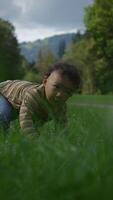 A Crawling Child in a Beautiful Natural Landscape, Exploring the World with Curiosity video