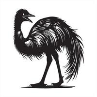 Side Profile of a Greater Rhea Bird Illustration vector