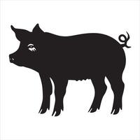 Pig Silhouette Art Swine Design Inspiration vector