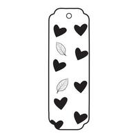 Heart and Leaf Pattern Bookmark Design vector