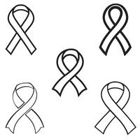 Outline Awareness Ribbon Design Bundle vector