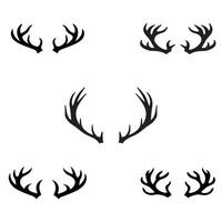 Graceful Deer Antlers Silhouette Illustration Bundle vector
