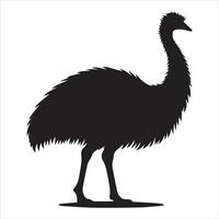 Simplistic Emu Silhouette Design for Nature Themes vector