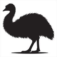 Majestic Emu Silhouette Design in Minimalist Style vector